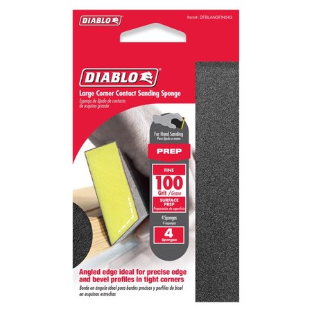 DIABLO 5 in. L X 3 in. W X 1 in. 100 Grit Fine Angled Sanding Sponge DFBLANGFIN04G